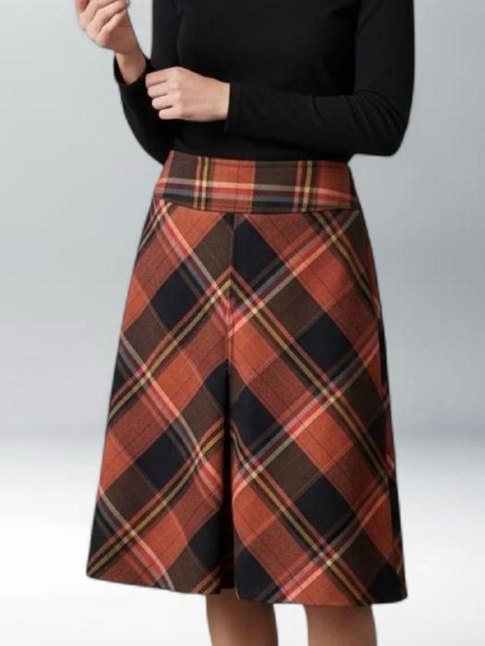 The Limited Fall Plaid Midi Skirt sz 2